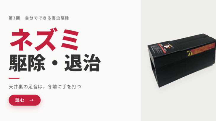 自分でできるネズミ駆除・退治｜天井裏の足音は冬前が勝負、侵入口ふさぎと捕獲の進め方